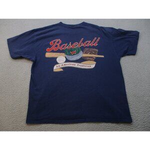 Vintage AMERICAN EAGLE Shirt Mens Large Danaggers Baseball USA Made AEO Blue 90s